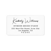 Étiquette Modern Script Professionnel Retour d'entreprise (Devant)