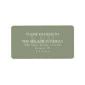 Étiquette Modern Script Sage Green Monogram Wedding (Devant)