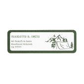 Étiquette Modern Simple Camping Bachelorette Party Adresse (Devant)