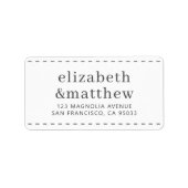 Étiquette Modern Simple Chic Cute Stitch Adresse de retour (Devant)