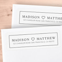 Modern Simple Chic Heart Adresse de retour