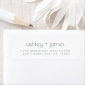 Étiquette Modern Simple Typographie Mariage Adresse de retou (En situation)