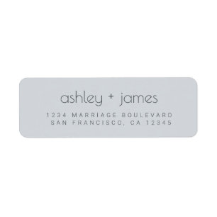 Étiquette Modern Simple Typography Wedding Return Address