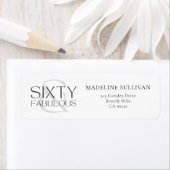 Étiquette Modern Sixty and Fabulous Bold 60th Birthday Party (En situation)