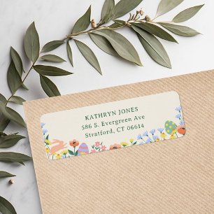 Étiquette Modern Spring Floral Adresse de retour