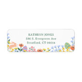 Étiquette Modern Spring Floral Adresse de retour (Devant)