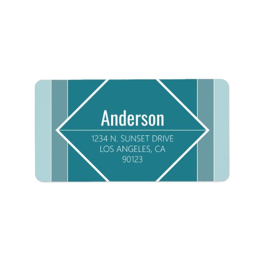 Étiquette Modern Teal Green Geometric Return Address  (Devant)