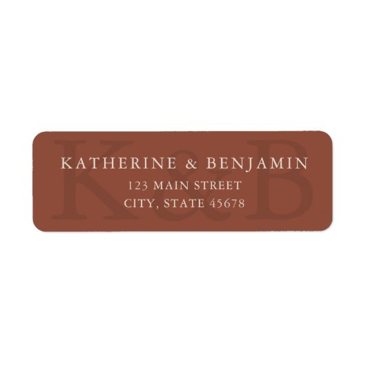 Étiquette Modern Terracotta Wedding Return Address (Devant)
