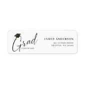 Étiquette Modern Trendy Script Graduation Return Address (Devant)