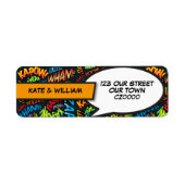 Étiquette Modern Typographic Fun Comic Return Address (Devant)