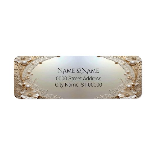 Étiquette Modern White Flowers Pearls Return Address Label (Devant)
