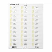Étiquette Modern Yellow Chevron Adresse de retour (Feuille entière)