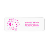 Étiquette Moderne 50 et rose fabuleux (Devant)