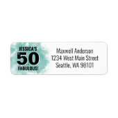 Étiquette Moderne 50e Anniversaire Adresse de retour (Devant)