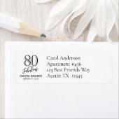 Étiquette Moderne 80 ans et Fabuleux Nom Date Anniversaire (En situation)