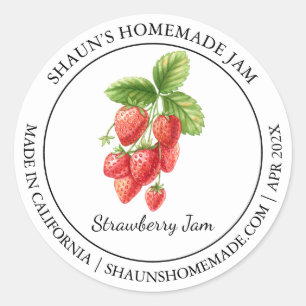 Étiquette moderne à la confiture de fraises