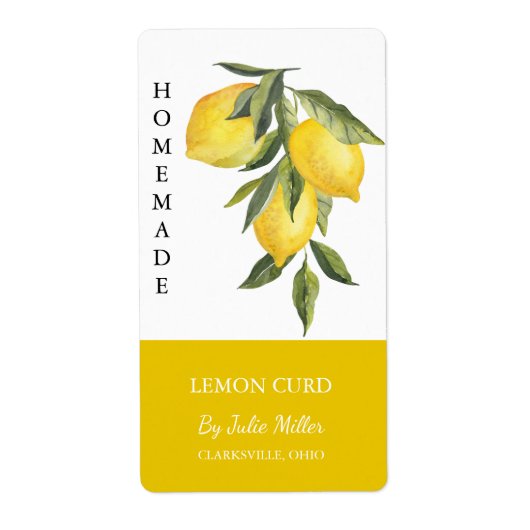 Étiquette moderne à la crème de citron fait maison (Devant)