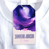 Étiquette moderne Abstraite violet habillement d'e