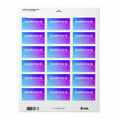 Étiquette Moderne Adresse de Retour Ombre Violette (Feuille entière)