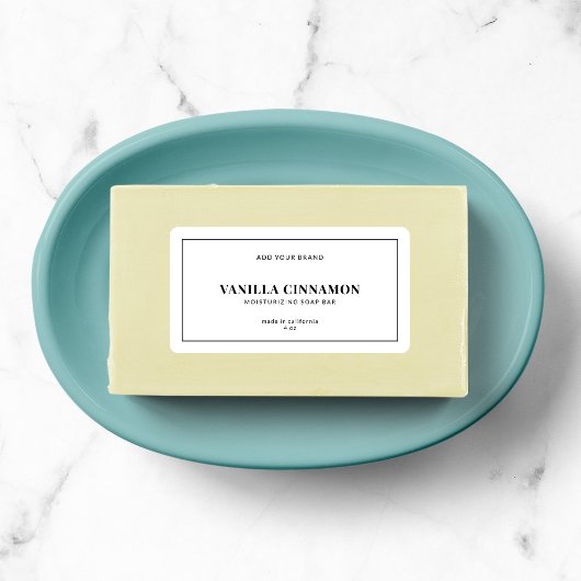 Étiquette Moderne Ajoutez votre marque Black Border Étiquett