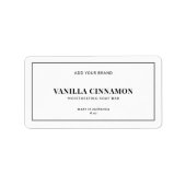 Étiquette Moderne Ajoutez votre marque Black Border Étiquett (Devant)