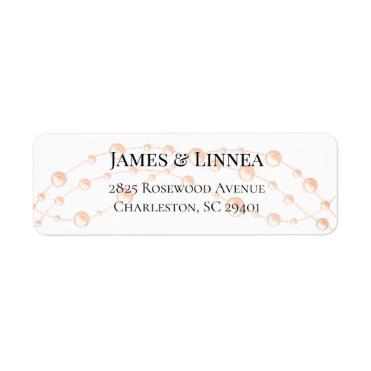 Étiquette Moderne Blush ivoire Romantique Pearl Neutre Maria (Devant)