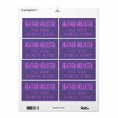 Étiquette Moderne Bold Magenta & Ultra Violet (Feuille entière)