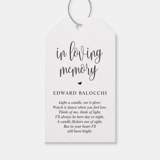 Étiquette moderne, Bougie commémorative, Service f (Devant)