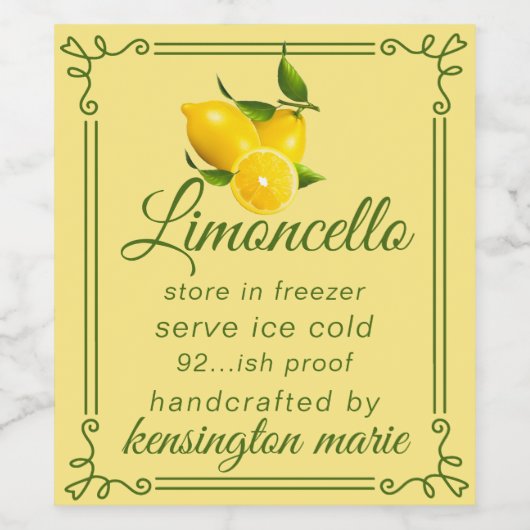 Étiquette moderne branché Limoncello Pour Une Gran (Étiquettes simples)