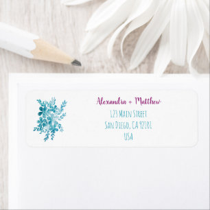 Étiquette Moderne Bright Gourmande Floral Bleu Ocean Retour