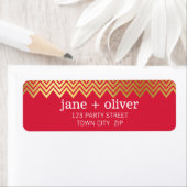 ÉTIQUETTE MODERNE chevron motif mignon feuille or  (En situation)