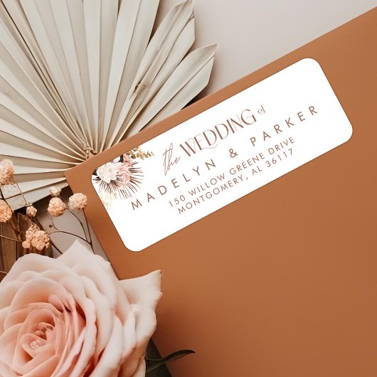 Étiquette Moderne Chic Bohème Aquarelle Mariage Floral