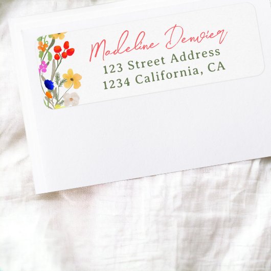 Étiquette Moderne chic boho fleurs sauvages graduation