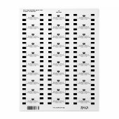 Étiquette Moderne Chic Mariage noir et blanc (Feuille entière)