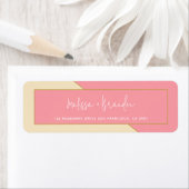 Étiquette Moderne Chic Pastel Rose or & Mariage de script (En situation)