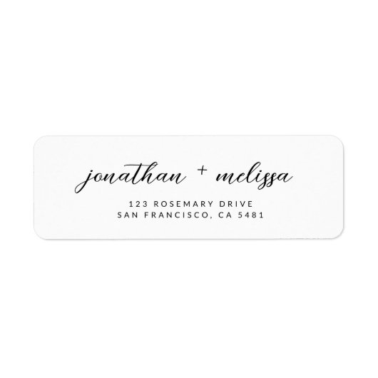 Étiquette Moderne classique calligraphie Script Mariage Adre (Devant)