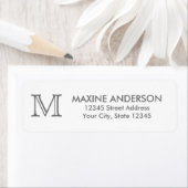 Étiquette Moderne Classique Classique Élégant Monogramme Gri (En situation)