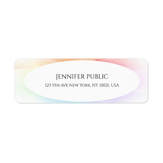 Étiquette Moderne Coloré Élégant Professionnel Simple Retour (Devant)