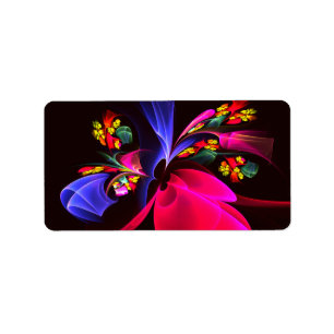 Étiquette Moderne coloré Floral Abstrait Art Motif #06