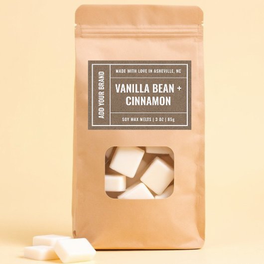 Étiquette moderne de 3 x 2 pouces Kraft papier à c