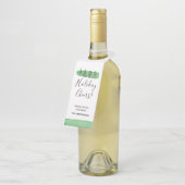 Étiquette moderne de bouteille de Noël d'aquarelle (Incliné)