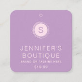 Étiquette Moderne de Marque de Luxe en Rose Lilas (Devant)