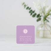 Étiquette Moderne de Marque de Luxe en Rose Lilas (Debout devant)