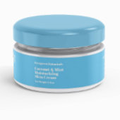 Étiquette moderne de pot de cosmétiques bleu clair
