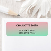 Étiquette Moderne Design Rose & Vert Gradient Personnalisabl (En situation)