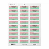 Étiquette Moderne Design Rose & Vert Gradient Personnalisabl (Feuille entière)