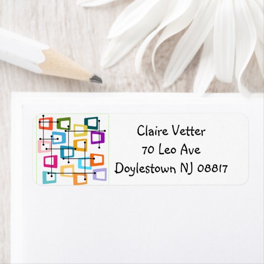 Étiquette moderne du milieu du siècle atomique (En situation)