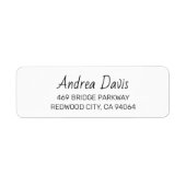 Étiquette Moderne écrit à la main Basic 02. Adresse de l'exp (Devant)