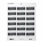 Étiquette Moderne Elégant Faux Silver Grey Blanc (Feuille entière)