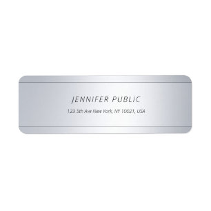 Étiquette Moderne Élégant Glamour Argent Cursif Texte Plat